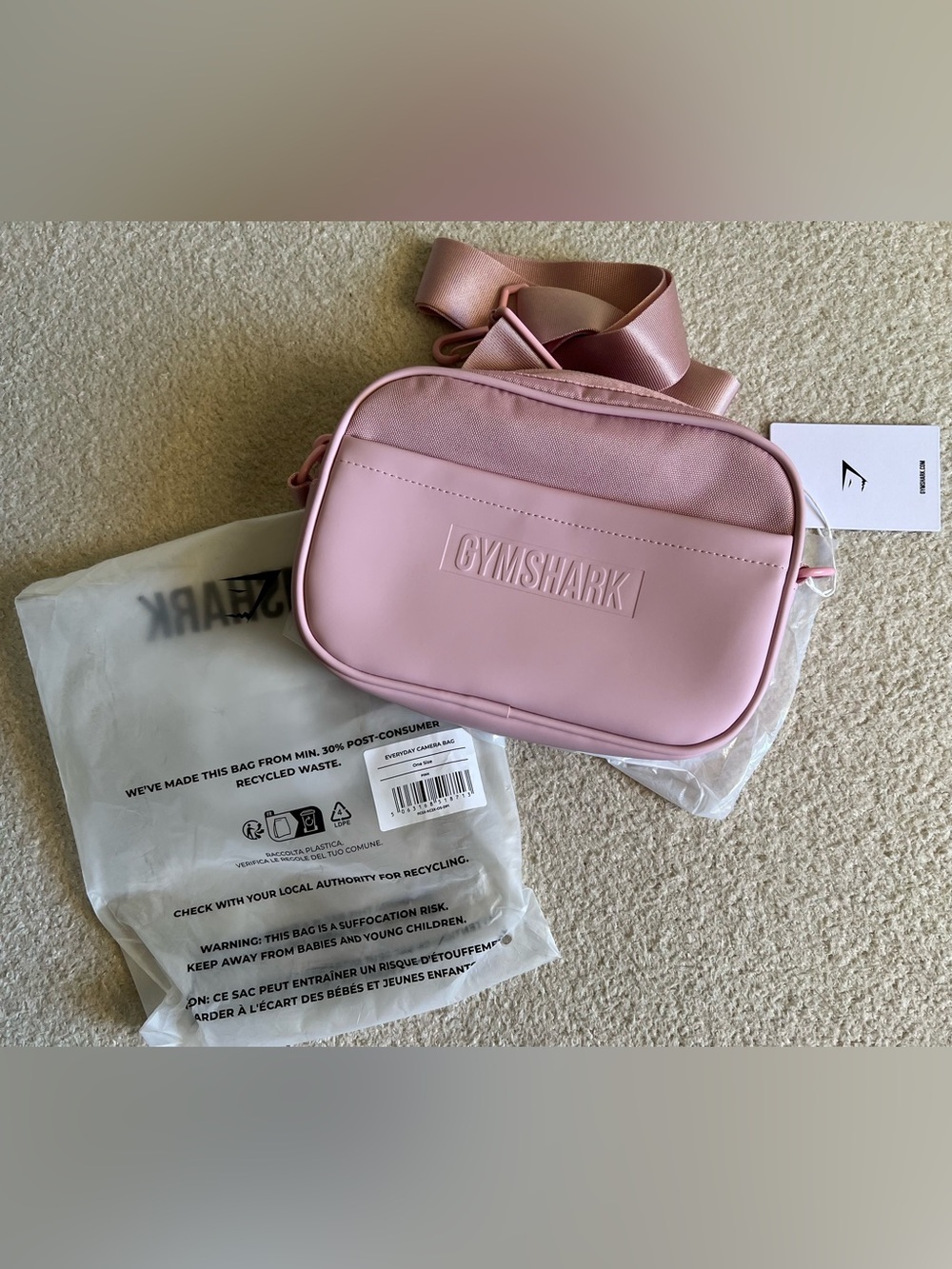 Gymshark Blush Pink Crossbody Camera Bag